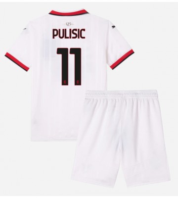 AC Milan Christian Pulisic #11 Segunda Equipación Niños 2024-25 Manga Corta (+ Pantalones cortos)